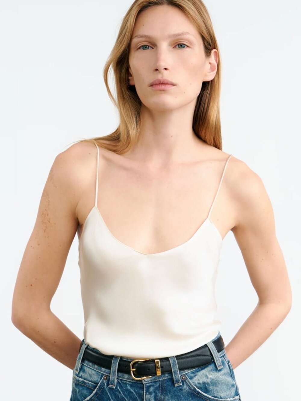 Nili Lotan Isabella Camisole 100% Silk in Ivory Size Small